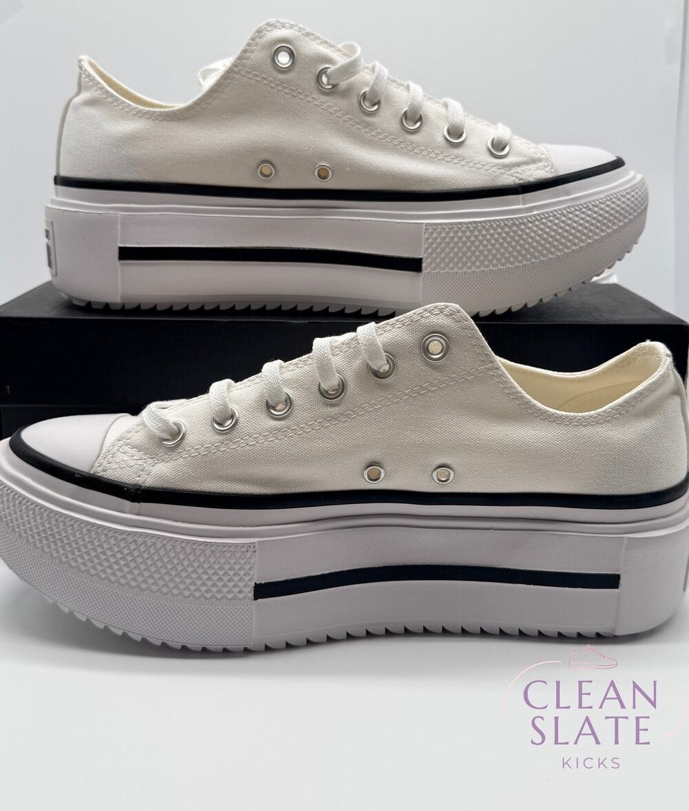Converse CTAS Lift Double Stack White/Black Platform Unisex M8.5 / W10.5 NIB - Picture 1 of 5